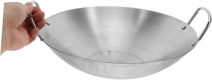 Wok de acero inoxidable con doble asa 32x27.5x7.5 cm miniatura 5