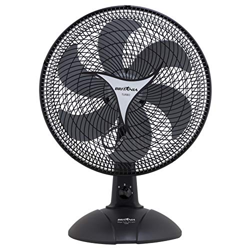 Ventilador Britânia Mega Turbo 40, 127V, Preto, 3 Velocidades, Hélice 6 pás, 40cm, 2 em 1 - Mesa ou