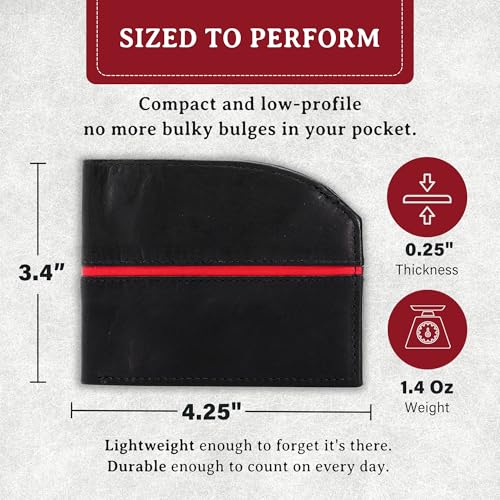 Image of ROGUE WALLET Tailored Genuine Leather Wallets - RFID Blocking, Durable & Stylish Front-Pocket Comfort - Holds 6-8 Credit Cards, ID Window, Extra Storage Pockets & More (Redline)