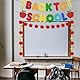 Glitzerndes Schulanfangsbanner, buntes Apfel-Bleistift-Girlandenbanner für den ersten Schultag, Klassenzimmer-Dekoration, Lehrergeschenke, Partyzubehör mit Apfel-Motiven