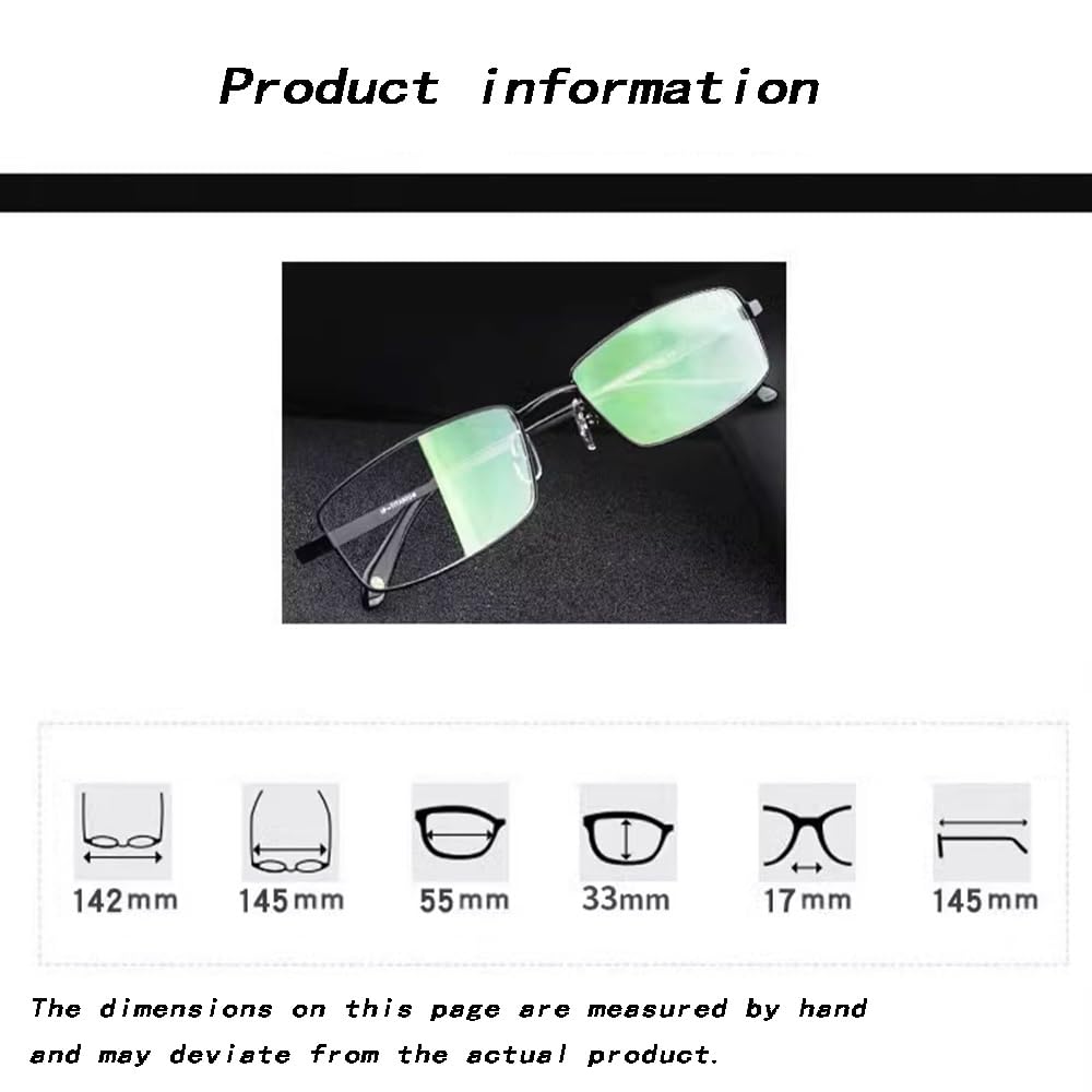 SFIVE 1.0-3.0 Fotocromaticas Gafas De Sol Rectangular Marco De Metal Gafas De Lectura Flexibles Gafas De Presbicia para Hombres Mujeres (Color : Black, Size : +2.5)