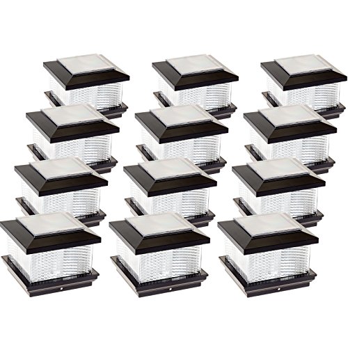 Up To 40% OFF GreenLighting 12 Pack Studio Solar Powered LED Post Cap Light for 4x4 or 5x5 Posts (Black)