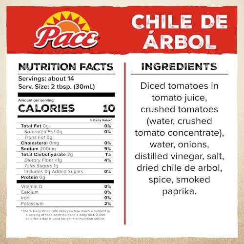 Image of Pace Chile de Arbol Hot Salsa, 16 oz Jar (Pack of 2)