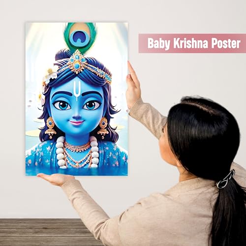 Image of Twinster Bal krishna Posters Photo for Pregnant Women, Baby Poster Self Adhesive (Size 45 cm by 30 cm) Pack of 1 (Design 2)