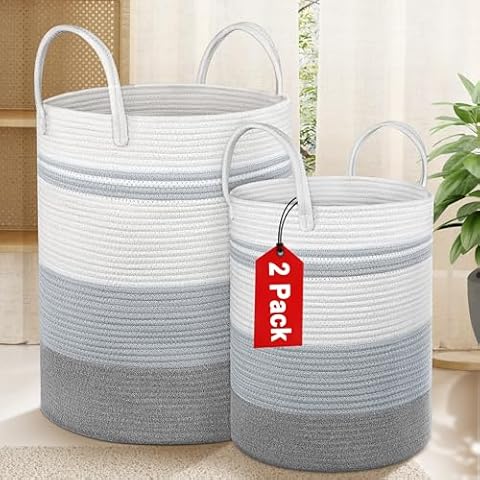 Attmu Cotton Rope Laundry Baskets Cover