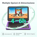 YOTON 12.5" Portable DVD Player with 10.5" HD Swivel Screen for Car and Kids, Built-in Battery, Earphone/AV-IN/AV-OUT/USB/SD Card/TV Sync and VCD/MPG/JEPG Formats(Not Support Blu-ray), Purple - Image 5