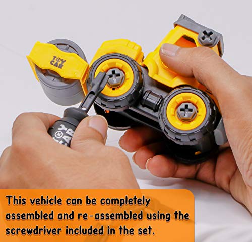 Image of Zest 4 Toyz Construction Vehicle Toy Set for Kids | 4 Pcs Engineering Truck Toys Excavator Bulldozer Road Roller Loader STEM Educational Toy Push and Go Construction Toys for Boys Girls
