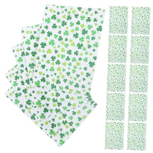 Papier cadeau trèfle Saint-Patrick idéal pour emballages multiples 20pcs