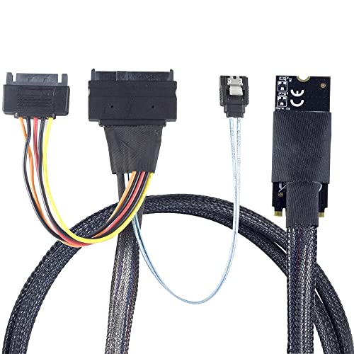 Cable M.2 SFF-8643 a U.2 SFF-8639 con conector SATA de 15 pines para servidor de 0.5m 3