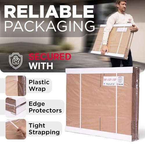 Image of Large Cardboard Boxes 24 inchL x 16 inchW x 8 inchH (Pack of 20) - USA-Made Packing Boxes for Moving, Shipping, or Storage - USPS, UPS, FedEx Approved - Professional Packing Supplies for Moving | USA-Made Packing Boxes for Moving, Shipping, or Storage - USPS, UPS, FedEx Approved - Professional Packing Supplies