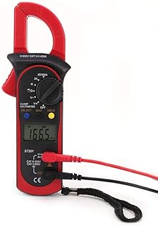 ST201 Clamp Meter, Automatic AC/DC Clamp Multimeter Voltage Current Resistance Diode Clamp Tester, Digital Clamp Meter Multimeter (Red)
