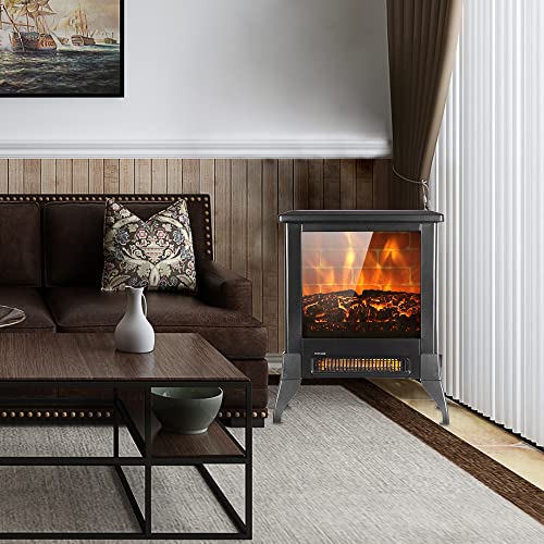 Winado Electric Fireplace, 18” Stove Heater with Realistic Flame, Adjustable Heating Mode, CSA Certified - Overheating Safety Protection for Living Room& Bedroom& Office, 120V 1400W, Black - Image 8