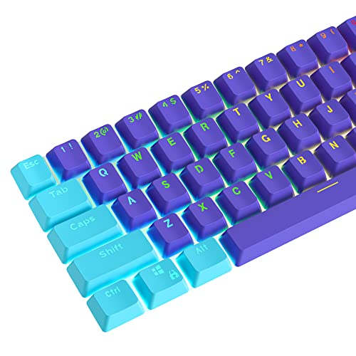 WHYSP 60% パープル キーキャップ 60% キーボード ダブルショット PBTキーキャップセット OEM Cherry MXスイッチ用 GK61