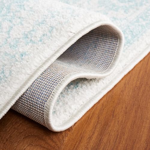 Safavieh Distressed Rug for Living Room Dining Room, Bedroom - Adirondack Collection, Short Pile, in Ivory and Light Blue, 122 X 169 cm - Image 4