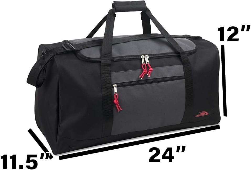 Trail maker Lightweight Canvas Duffle Bags for Men & Women For Traveling, the Gym, and as Sports Equipment Bag/Organizer, Black 3