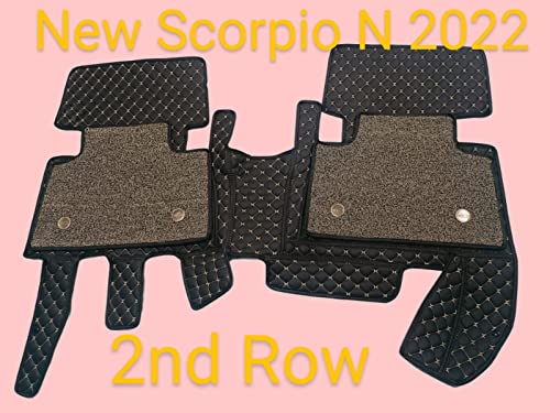 Image of Scorpio New 2022 7D Prime Mats (Coffee with Beige) + Free Scorpio N Car TPU Key Cover Worth Rs.390
