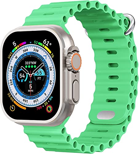 Image of IBS Ultra Seris 8 Smart Watch Men Two Watch NFC Door Unlock Smartwatch Bluetooth Call Wireless Charge Fitness Bracelet (Ultra Pistachio Rubber Strap (PRS))
