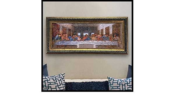 輸入雑貨　天然石　名画　『最後の晩餐』クリスタルアート　絵画　水晶絵　宝石アート 輸入雑貨 天然石 名画 『最後の晩餐』クリスタルアート 絵画