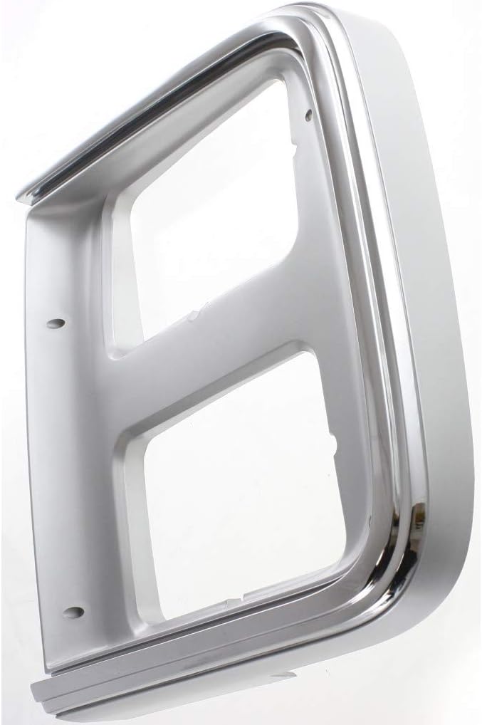 For Chevy G10/G20/G30 1990 1991 Headlight Bezel Passenger Side | Chrome/Silver | w/Dual Rectangular Headlight | Replacement For GM2513124 | 15596118, 191275646403