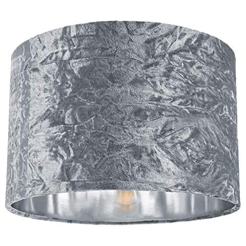 Modern Silver/Grey Crushed Velvet Lampshade Cover