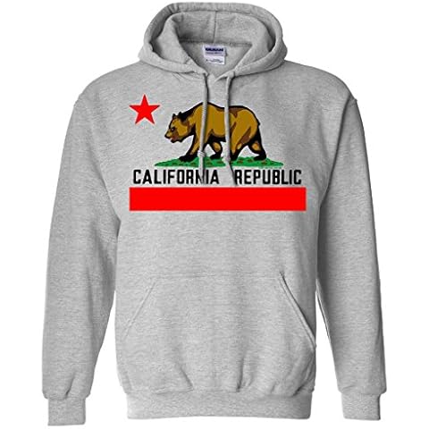 Dolphin Shirt Co California Republic Borderless Bear Flag Black Text Sweatshirt Hoodie - Sport Grey Medium Cover