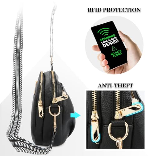 Image of Crossbody Bag for Women Vegan Leather Handbag Purse Anti Theft RFID