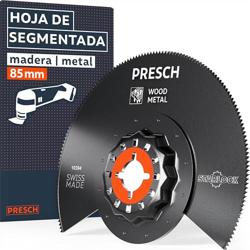 Presch Cuchilla Multiherramienta Segmentadas Madera y Metal 85mm - Accesorio Starlock para cambio sin herramientas - Corte preciso con dientes bimetálicos - Accesorio Multiherramienta