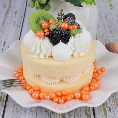 Image of Halloween sprinkles for Cake Decorating, 7.8oz Orange Pearl Sprinkles 4 Sizes Mix for Cake Cupcake Cookie Baking Donuts Ice Cream Toppings