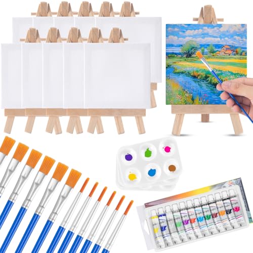 La mejor selección de Caballetes los 5 más buscados. 47 Mini Lienzos y Caballetes, 10 Juegos de Caballete de Pintura con Mini Lienzos y Bastidores, 12 Pinceles Profesionales, 3 Paletas de Arte, 12 Colores de Pintura Lavable, Ideal para...