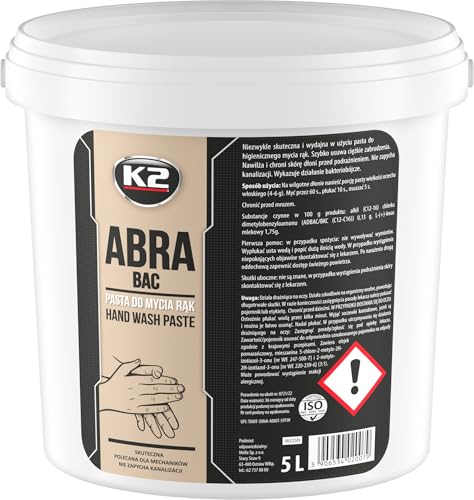 K2 Pasta de Lavado a Mano, jabón de Manos, dermatológicamente Geprüft, Ayuda en Suciedad Fuertes, contra Aceite, Grasa, hollín 5L
