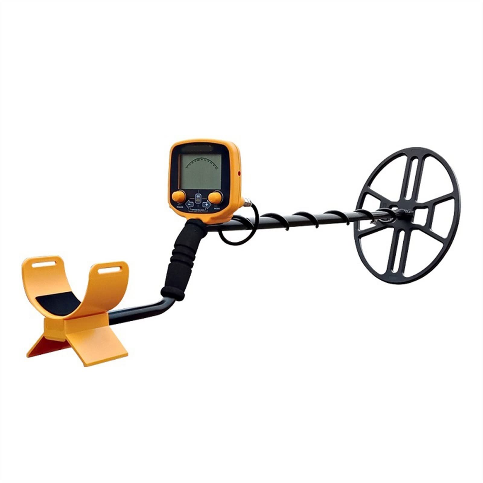Detektor metali podziemny detektor złota wodoodporna metalowa detekcja cewki igły wskaźnik polowania ze skarbami LCD Wyświetl zasilanie 9V Ergonomiczny uchwyt(Yellow Big Coil)