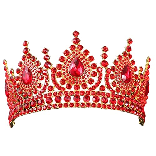 nihngvjm Luxury Crown Crystal Tiaras Bridal Crowns Queen Princess Pageant Diadem Diadema Cabello de Boda Joyería (Metal Color : 25mm(7.23g))