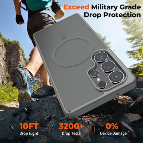 Image of AIBEX Back Cover for Samsung Galaxy S25 Ultra| Slim Case with Wireless Charging Support | Anti-Scratch, Shockproof, Anti-Fingerprint & Lightweight Military-Grade Protective Cover - Grey