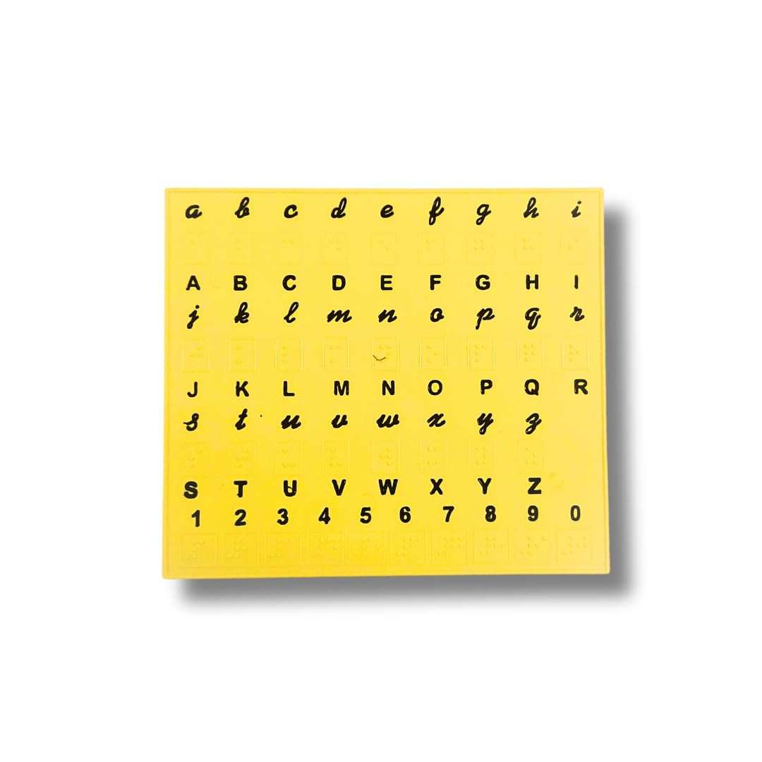 Learning Braille Guide (English) - Alphabet and Numeric Plate | Braille Literacy Tool for The Visually Impaired | Durable & Educational Training (B0D2L43DYJ) Amazon Price History, Amazon Price Tracker
