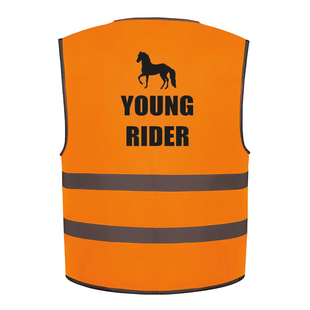 Brook Hi Vis Young Rider and Horse Kids Hi Vis Vest Children's High Visibility Reflective Safety Waistcoat Horse Rider Riding, Add child's name to the front, Personalised
