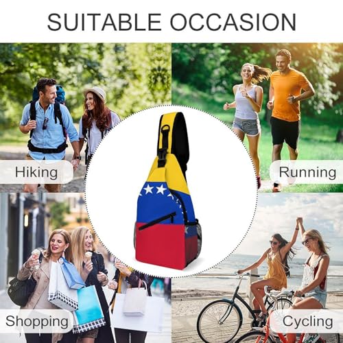 Mochila tipo sling bandera de Venezuela para trekking y uso casual miniatura 6