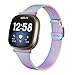Produktbild Jennyfly Metallbänder Kompatibel mit Fitbit Versa/Versa 2/Versa Lite, Frauen Verstellbar 1420,6 cm Metall Slim Armband Band Edelstahl Band - Rainbow