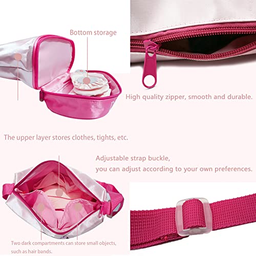 Danceyou Pink Dance Bags Ballet Duffle Bag Adjustable Strap For Toddler Little Girls, Double Compartment #TOP4