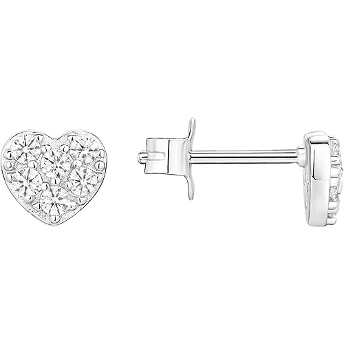 PAVOI 14K Gold Plated Sterling Silver Stud Earrings for Women | Dainty Geometrical Bar Triangle Heart Earrings