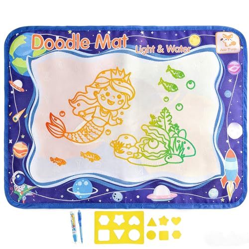 OSDUE Tapis d'eau,Cadeau Tapis Dessin Eau avec Jeu D'outils de Peinture Coloriage Géant Jouets Éducatifs Fluorescent