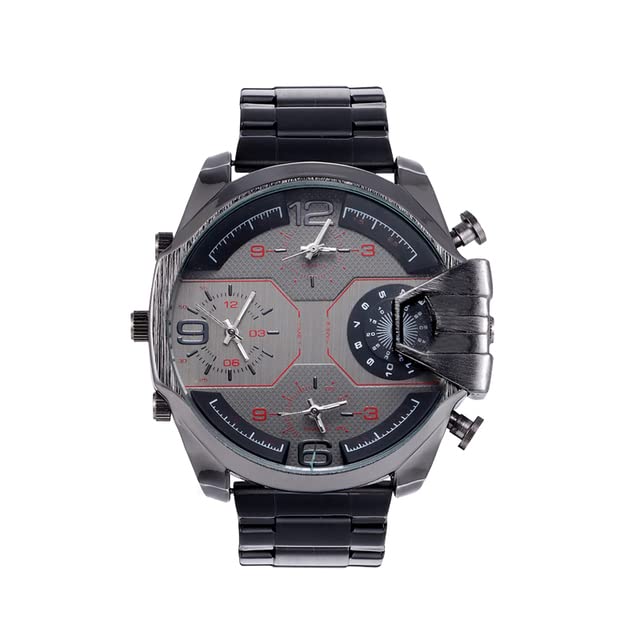 Men's Watches - Gold Stainless Steel Big Dial Band Quartz Watch Top Luxury Shiweibao Mens Watches Four Time Zones Man Relogioss