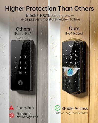 WiFi Smart Lock for Front Door – Firstriver Keyless Entry Electronic Deadbolt with Biometric Fingerprint & Digital Keypad Built-in Wi-Fi App Control Auto Lock Compatible with Alexa & Google Assistant thumbnail 6