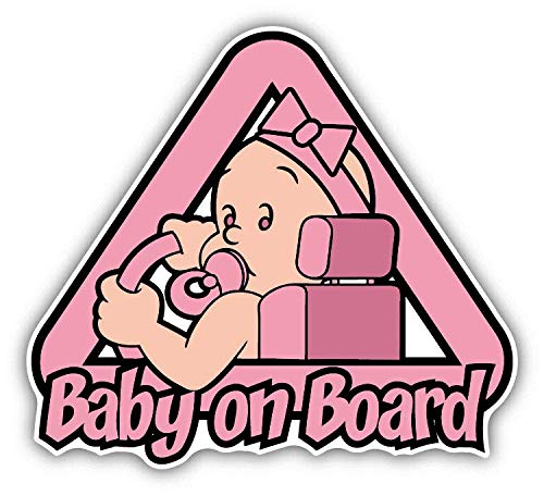 JJH Inc Magnet Baby On Board Girl Driver Warning Sign Flexible Vinyl Magnet Waterproof Car Magnetic Bumper Sticker 5