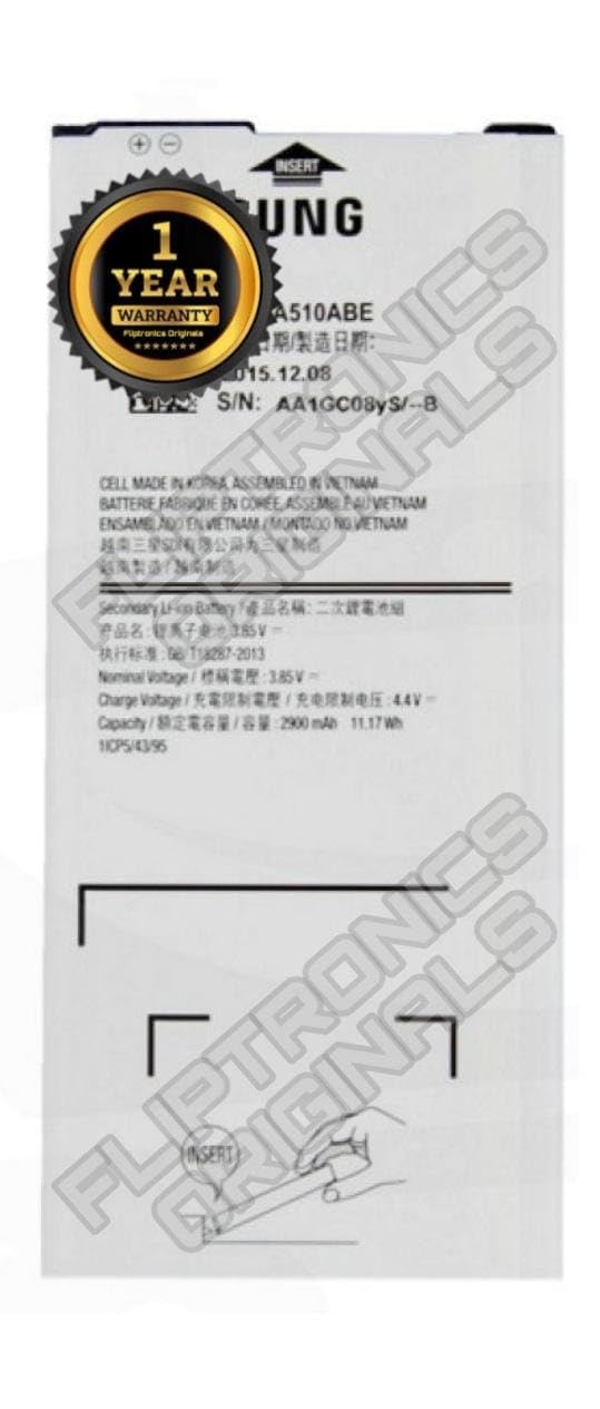FLIPTRONICS ORIGINALS™ EB-BA510ABE Battery for Samsung A5 2016 / A510 Battery with 1 Year Warranty**** (A119)