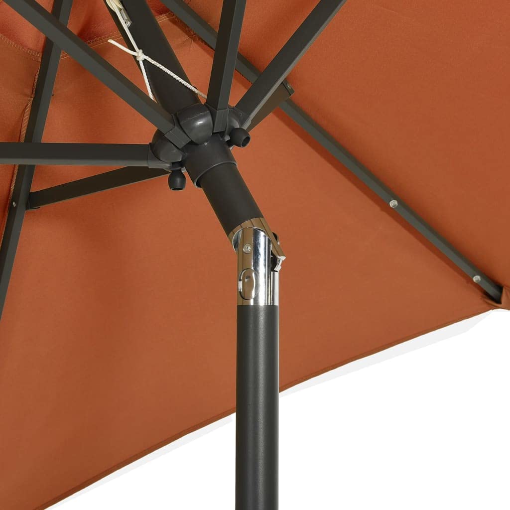 vidaXL Sombrilla con Luces LED Aluminio 200x211cm Parasol Toldo Multicolor