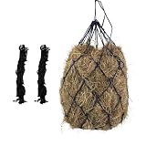 lygchii 2 PCS Feed Hay Net, Hay Bag 40' Length and 4' Larger Holes with Metal Rings for Horses, Goat, Barn...