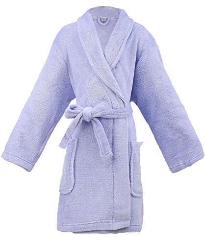 AbbyLexi Boys Girls Soft Plush Cover up with Long Sleeve Pockets, Purple, S
