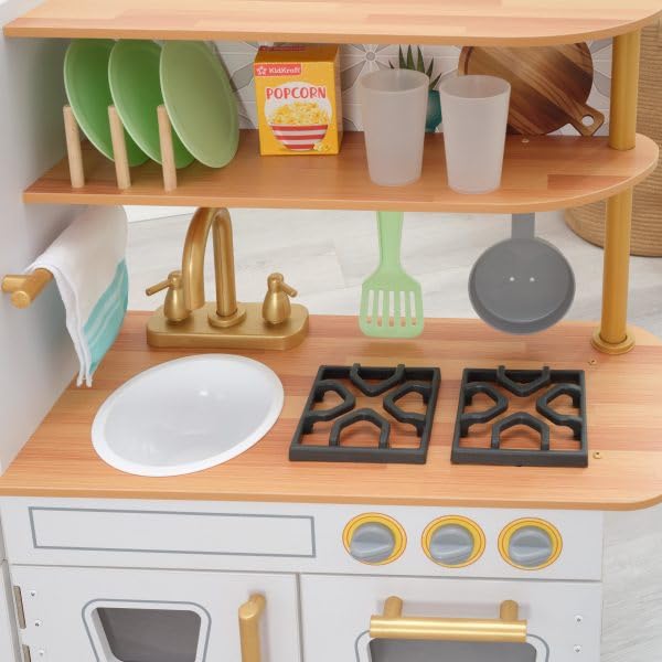 Miniatura 6 de KidKraft Cocina de juego blanca de madera vintage con 9 accesorios