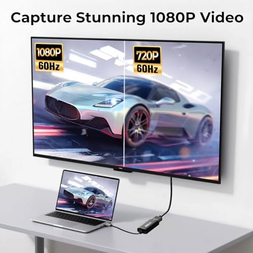 Tarjeta de Captura de Video, USB 3.0 HDMI a USB C Audio Capture Card, 4K 1080P60 Dispositivos de Captura para Juegos en Vivo Streaming Video Recorder, Compatible con Windows Mac OS System - imagen 6