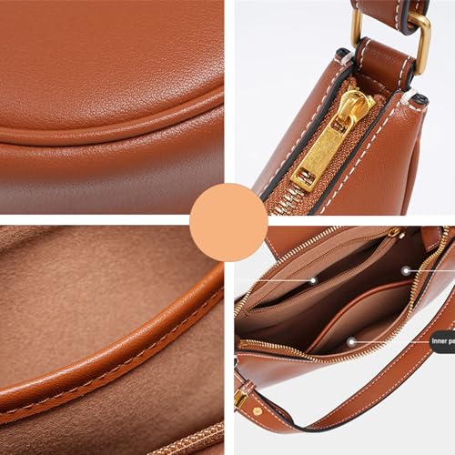 Suhfukok Women Retro Classic Hobo Tote Handbags Small Crescent Shoulder Bags Underarm Purses Mini Clutch Purse With Zipper Closure thumb #7